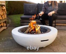 EXPRS DEL GardenCo Round Fire Pit Outdoor Garden Patio Wood and Charcoal Burner
