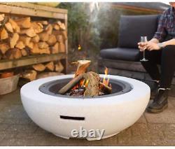 EXPRS DEL GardenCo Round Fire Pit Outdoor Garden Patio Wood and Charcoal Burner