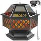 Extra Large Steel Outdoor Fire Pit Bowl Round Patio Fire Outdoor Log Coal Fire