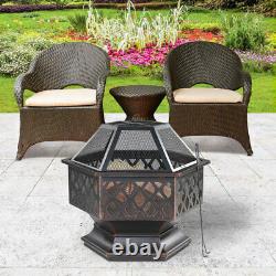 EXTRA LARGE Steel Outdoor Fire Pit Bowl Round Patio Fire Outdoor Log Coal Fire