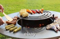 Elegant 80cm Corten steel wood fired BBQ grill