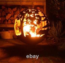 Esschert Design FF261 Fallen Fruits Oxidised Woodland Globe Speher Fire Pit