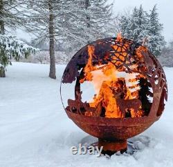 Esschert Design FF261 Fallen Fruits Oxidised Woodland Globe Speher Fire Pit