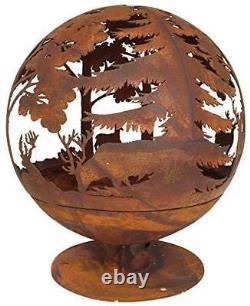 Esschert Design Fallen Fruits Oxidised Woodland Globe Sphere Fire Pit Basket