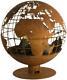 Esschert Design Garden Fire Pit Bowl World Globe Hand Lasered Authentic Rustic
