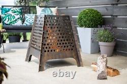 Fire Basket Brazier Heavy Duty Patio Heater Bronze Effect 59x53x53 cm