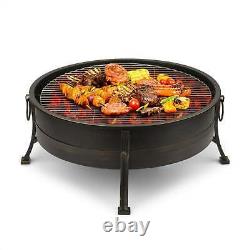 Fire Bowl Grill Garden BBQ Outdoor Heater Firepit Patio Ø80cm Poker Steel Black