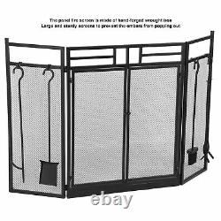 Fire Guard Freestanding Panel Spark Fireplace Screen Protector Safety Cover Door