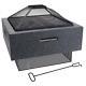 Fire Pit Bbq Concrete Grill Square Outdoor Garden Tabletop Patio Fireplace