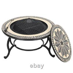 Fire Pit BBQ Grill Table Outdoor Garden Patio Heater Stove Firepit Brazier Set