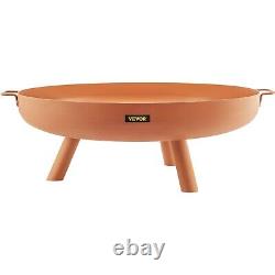 Fire Pit Bowl Portable Handles Outdoor Wood Burning Carbon Steel Fire Bowl