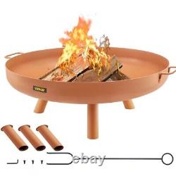 Fire Pit Bowl Portable Handles Outdoor Wood Burning Carbon Steel Fire Bowl