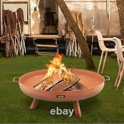 Fire Pit Bowl Portable Handles Outdoor Wood Burning Carbon Steel Fire Bowl