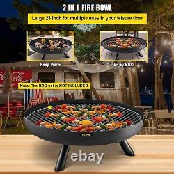Fire Pit Bowl Wood Burning for Outdoor Patios Camping Uses 28 Deep Portable