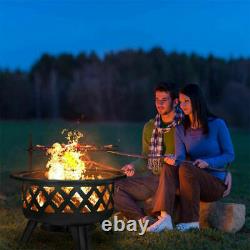 Fire Pit Firepit Outdoor Brazier Garden BBQ Round Stove Patio Heater 767652CM
