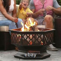Fire Pit Large Firepit Outdoor Brazier Garden Party BBQ Round Stove Patio Heater