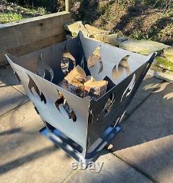 Fire Pit Large Square 46.5CM Flat Packed Portable Easy Assembly FREE SHIPPING