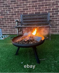 Fire Pit Outdoor, Garden Patio Heater Charcoal Log Wood Burner, Steel Fire Bowl