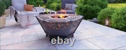 Fire Pit Outdoor Log Burner Grill BBQ Wood Garden Grill Free Postage Folded (3)