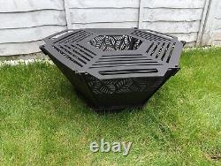 Fire Pit Outdoor Log Burner Grill BBQ Wood Garden Grill Free Postage Folded (3)