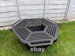 Fire Pit Outdoor Log Burner Grill BBQ Wood Garden Grill Free Postage Folded (3)