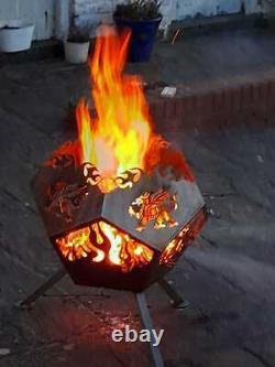 Fire Pit, Stainless Steel Unique Decorative Welsh Dragon Garden Log Burner