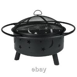 Fire Pit Star Firepit Outdoor Brazier Garden BBQ Stove Round Patio Heater With Lid