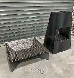 Fire Pit With Mesh Grill Outdoor Garden