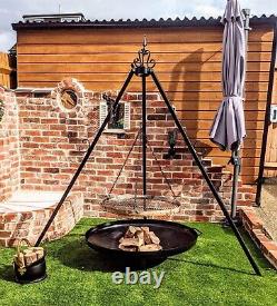 Fire Pit XL Kadai Barbeque Wood Burner Garden Fire Pit 97cm Dia Solid & Heavy
