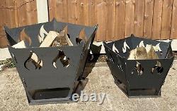 Fire Pit medium 53-57CM 5 Sided Flat Packed Portable Easy Assembly FREE SHIPPING