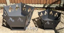 Fire Pit medium 53-57CM 5 Sided Flat Packed Portable Easy Assembly FREE SHIPPING
