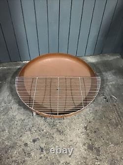 Fire Pits Large Circular Metal With Cooking Grill and Chrome Finish Stand 36cm