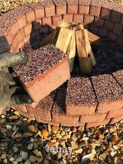 Fire pit granite slab fire place DIY Garden Patio cooper bricks BBQ