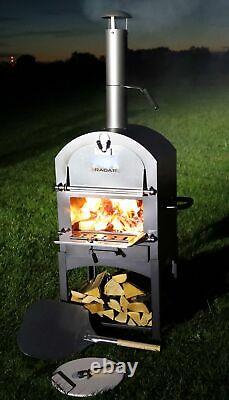 Floor Standing Wood Fired Pizza Oven With Cover, Pizza Paddle, Stone and Pizza C