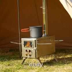 Folding 304 Stainless Steel Portable Outdoor Camping Cooking Wood FIRE Stove