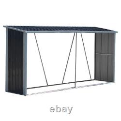 Galvanised Steel Outdoor Log Store Tool Storage Garden Shed Fire Wood Shelter UK