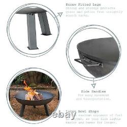 Garden Fire Pit Cast Iron Outdoor Brazier Style Flame Basket Patio Heater, 75cm