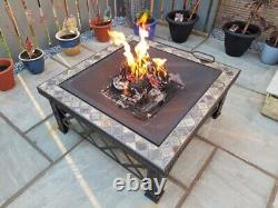 Garden Fire Pit Large Log Burner Outdoor Patio Heater Metal BBQ Grill Brazier