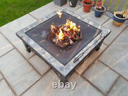 Garden Fire Pit Large Log Burner Outdoor Patio Heater Metal BBQ Grill Brazier