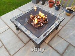 Garden Fire Pit Large Log Burner Outdoor Patio Heater Metal BBQ Grill Brazier