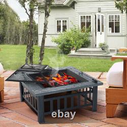 Garden Fire Pit Outdoor Wood Log Burner BBQ Stove Patio Heater Metal Firepit Kit