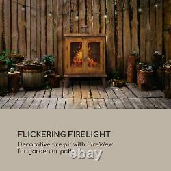 Garden Patio Fireplace Fire Pit Charcoal Wood Vintage 58 x 30 cm Steel Rust Look