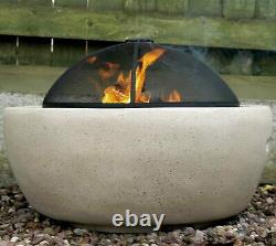 GardenCo MgO Round Fire Pit Outdoor Firepit for Garden and Patio Wood Burner