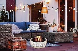 GardenCo MgO Round Fire Pit Outdoor Firepit for Garden and Patio Wood Burner
