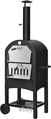 Giantexuk Outdoor Pizza Oven, Wood Fired Pizza Maker with Chimney, Pizza Peel an
