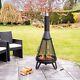 Grande Miami Chimenea Outdoor Garden Patio Log Wood Burner Metal Fire Pit Heater