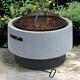 Grey Round Mgo Concrete Firepit Bbq Grill Bowl Outdoor Garden Patio Wood Burner