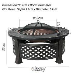 HEATSURE Outdoor Multifunctional Fire Pit Garden BBQ Brazier Round Patio Heater