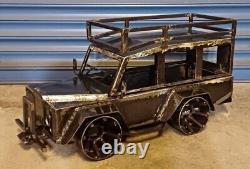 Handcrafted Land Rover Wood Burner Log Burner Firepit Ornamental Metal Art