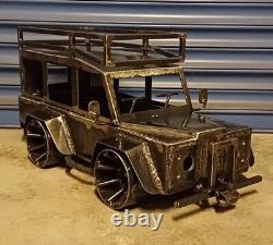 Handcrafted Land Rover Wood Burner Log Burner Firepit Ornamental Metal Art